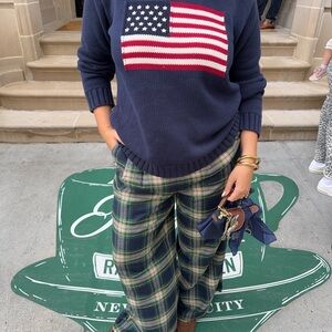Navy Sweater with American Flag